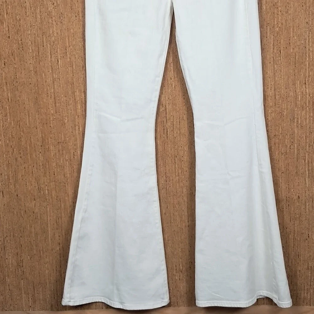 7 FOR ALL MANKIND 29‎ Megaflare High Rise Jeans Denim Clean White NWT $228